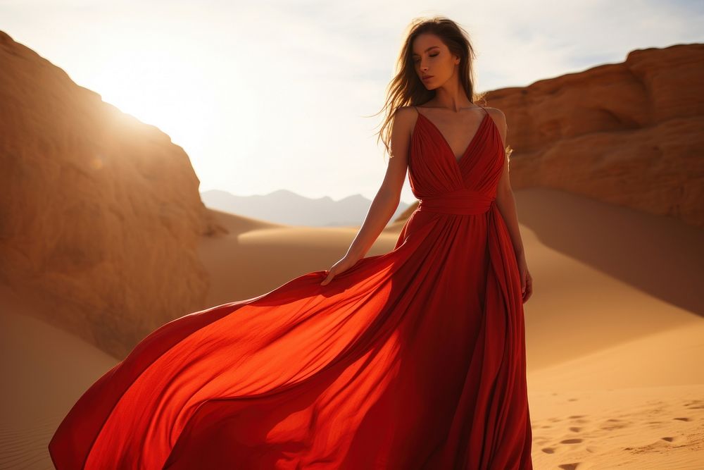 Thai woman desert dress outdoors. AI generated Image by rawpixel.