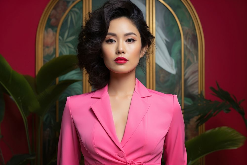 Vietnamese woman adult pink individuality. AI generated Image by rawpixel.