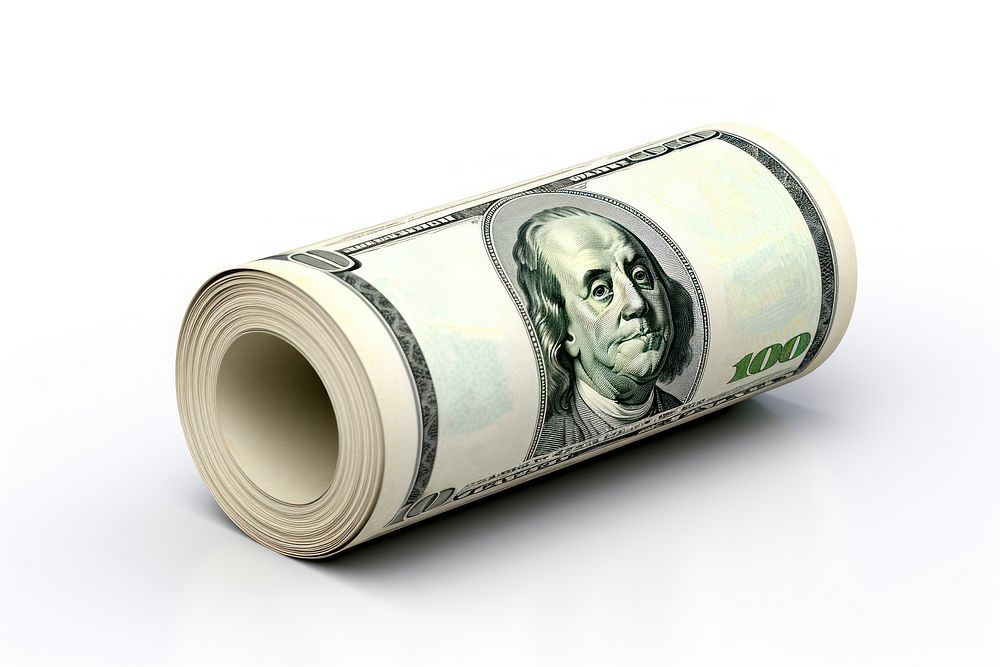 A money roll dollar white background investment. AI generated Image by rawpixel.
