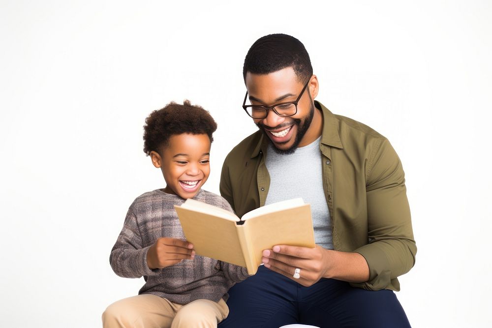 A father reading publication child. AI generated Image by rawpixel.