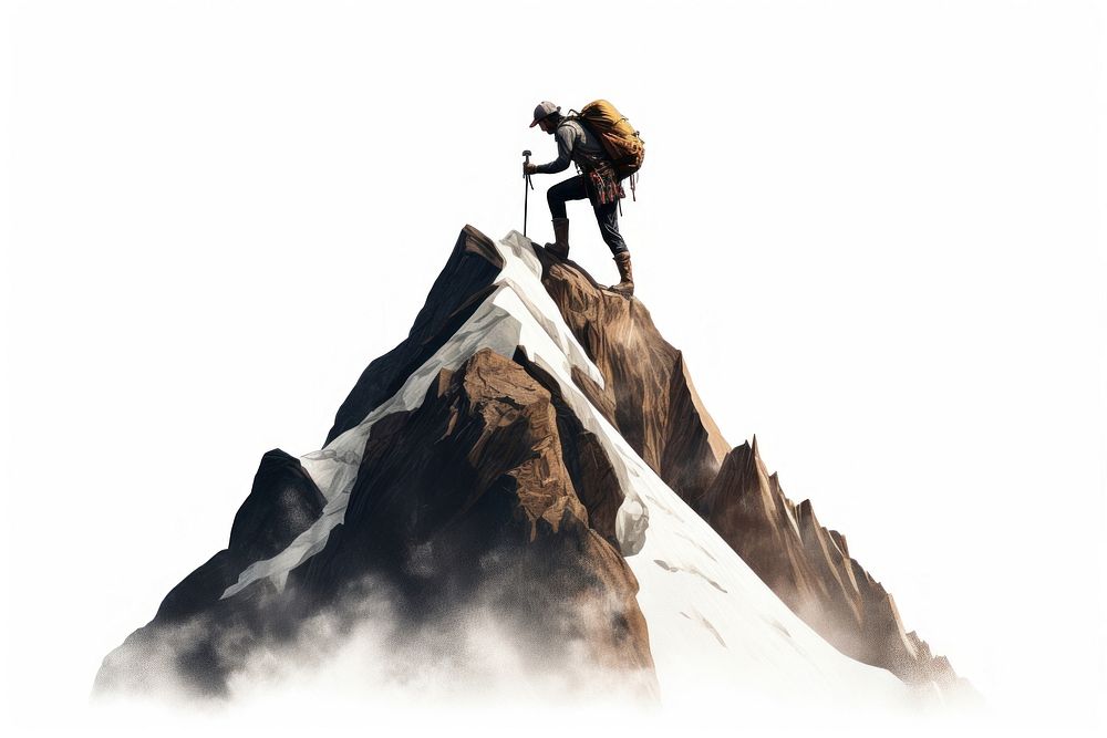 A mountain range adventure climbing outdoors. AI generated Image by rawpixel.
