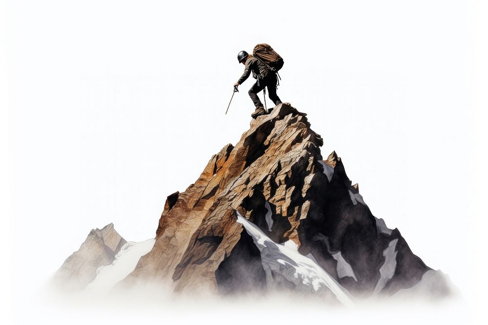 A mountain range climbing adventure outdoors. AI generated Image by rawpixel.