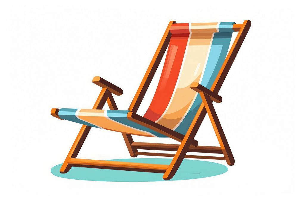 Beach chair furniture cartoon white background. AI generated Image by rawpixel.
