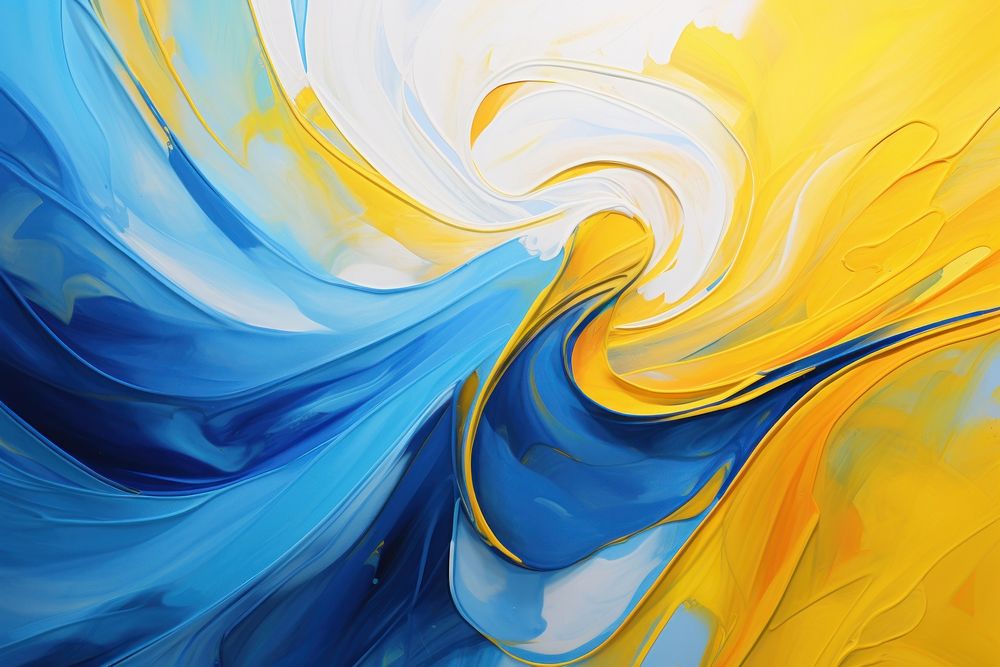 Blue and yellow swirl painting | Free Photo Illustration - rawpixel