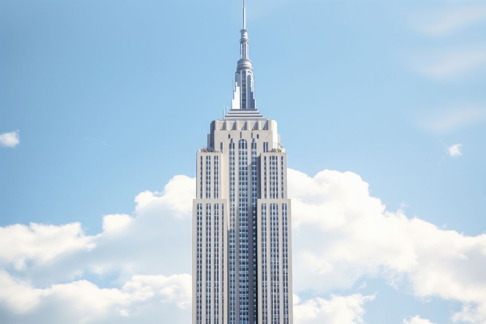 Empire state building architecture landmark. AI generated Image by rawpixel.
