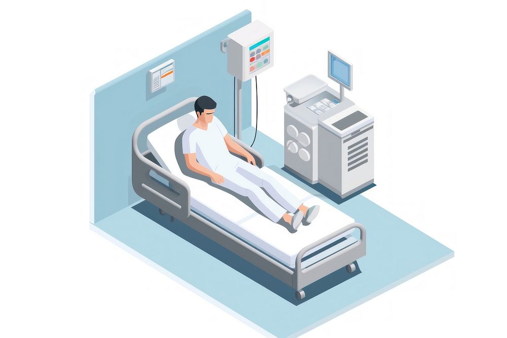 Doctor in hospital reading patient EMRs furniture doctor adult. AI generated Image by rawpixel.
