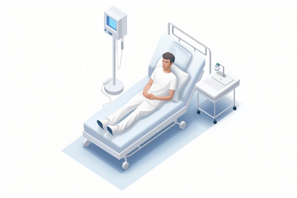 Doctor in hospital reading patient EMRs furniture clinic architecture. AI generated Image by rawpixel.