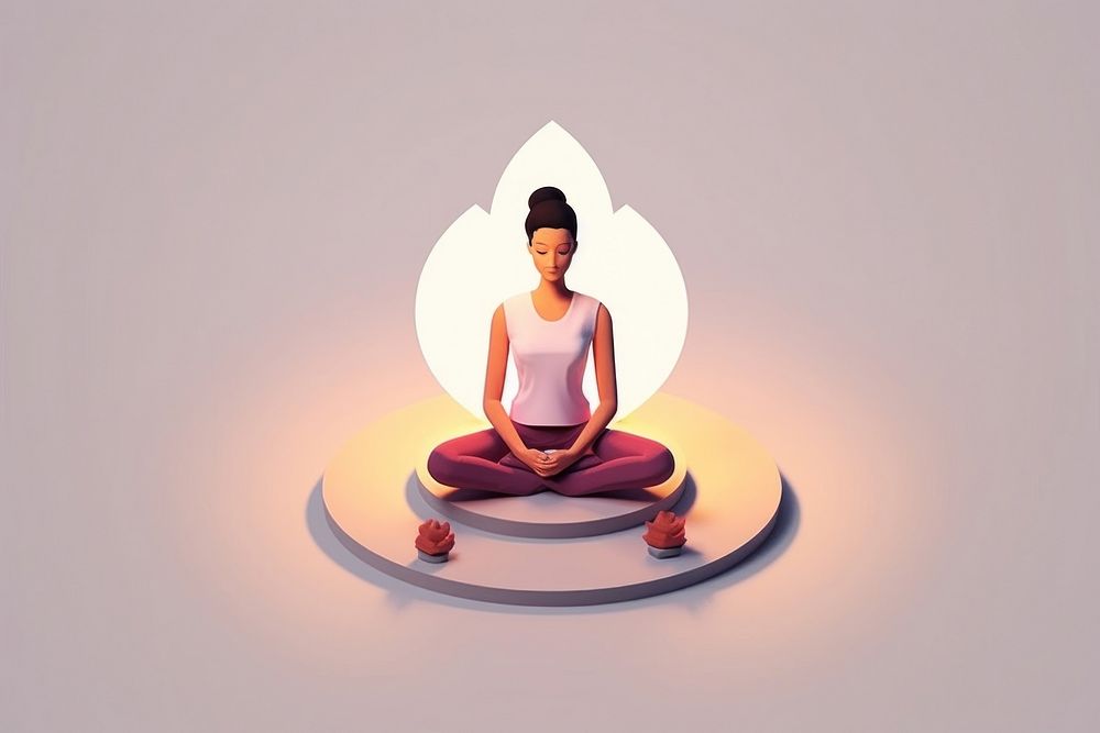 Woman in yoga for health sitting adult spirituality. AI generated Image by rawpixel.