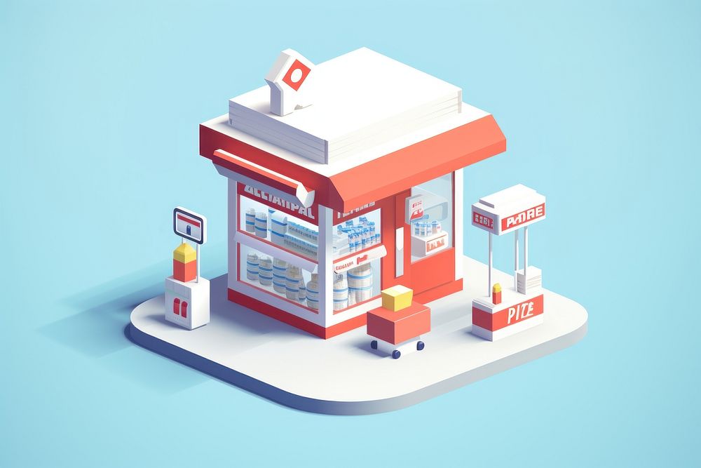 Pharmacy drug for health pharmaceutical kiosk architecture technology. AI generated Image by rawpixel.