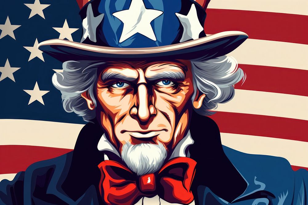 Uncle Sam portrait adult flag. AI generated Image by rawpixel.