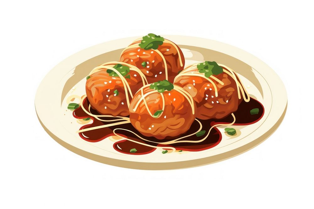 Takiyaki food meal dish. AI generated Image by rawpixel.