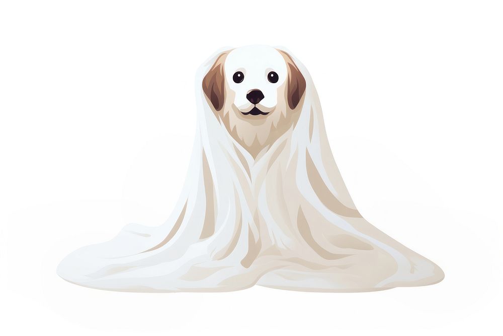 A cute Dog wearing a ghost costume dog animal mammal. AI generated Image by rawpixel.