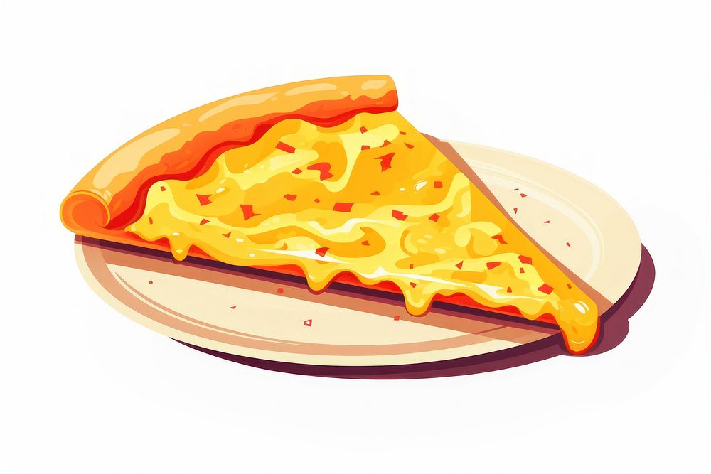 A cheese pizza on plate bread food freshness. AI generated Image by rawpixel.