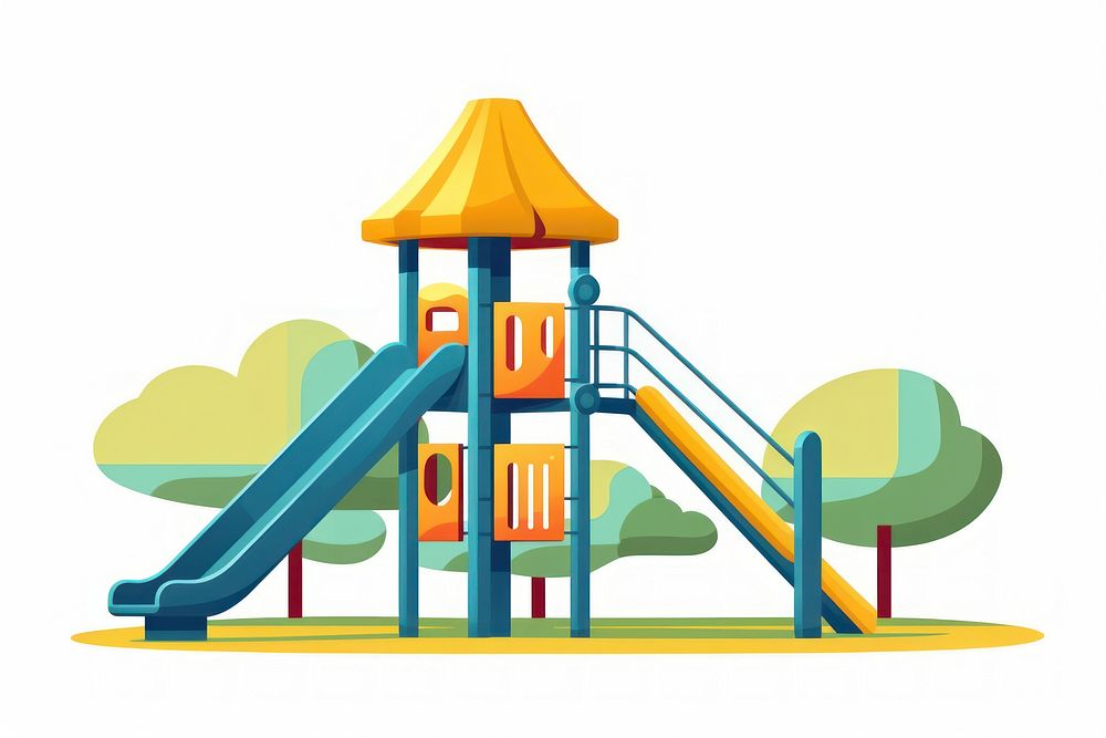 A Kids playground equipment outdoors cartoon slide. AI generated Image by rawpixel.