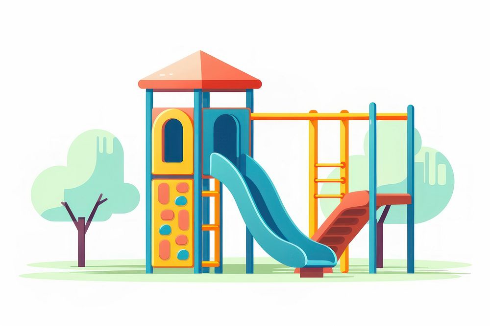 A Kids playground equipment slide outdoors cartoon. AI generated Image by rawpixel.