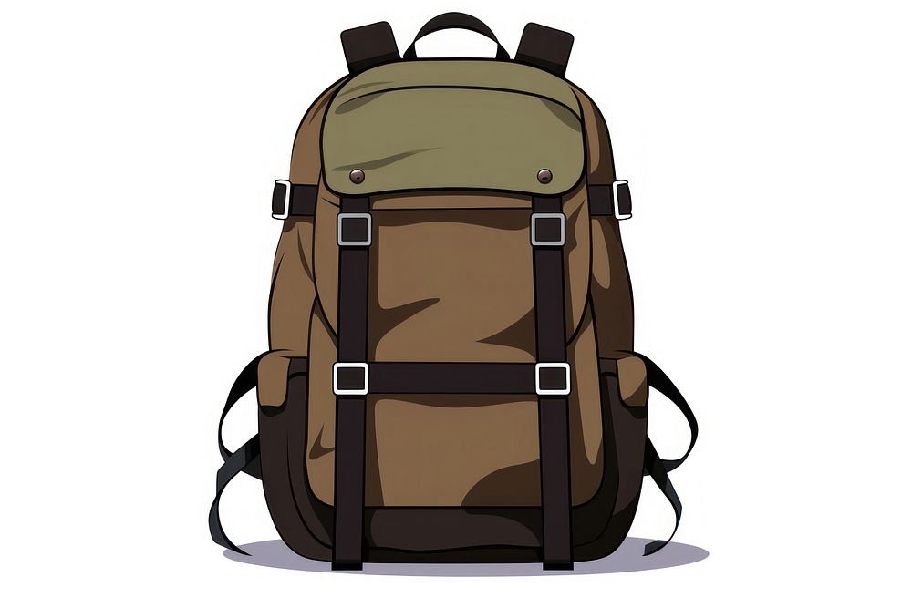 A rucksack backpack bag white background. AI generated Image by rawpixel.