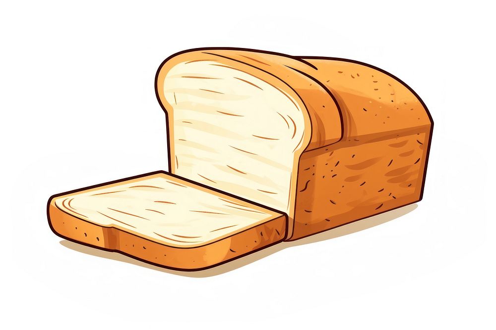 A Slice of bread food white background sourdough. AI generated Image by rawpixel.