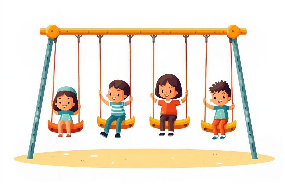 A Kids swings playground outdoors cartoon. AI generated Image by rawpixel.