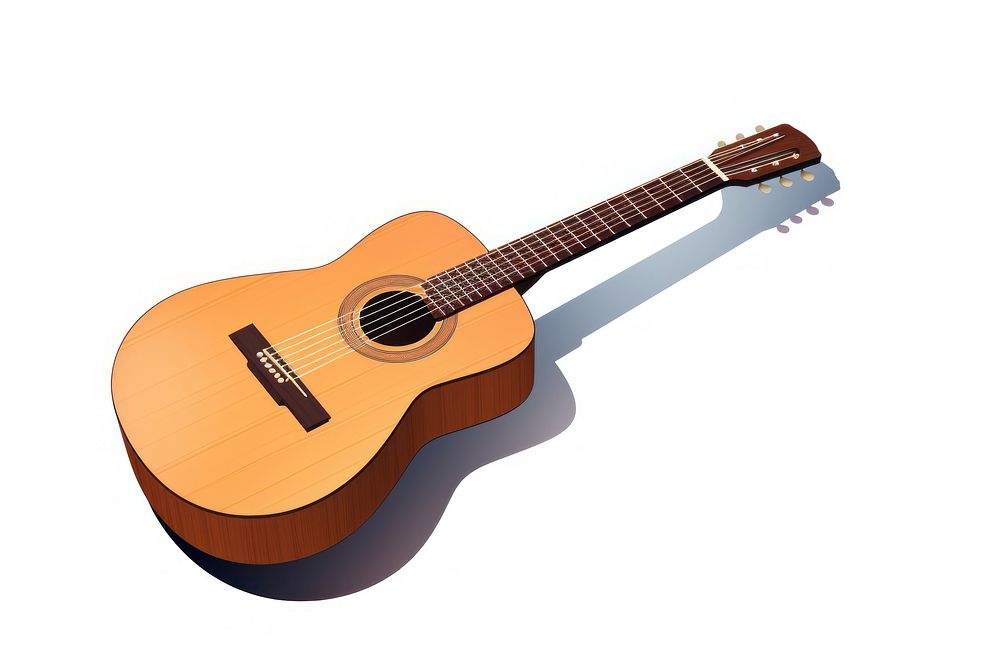 An Acoustic guitar white background acoustic guitar performance. AI generated Image by rawpixel.