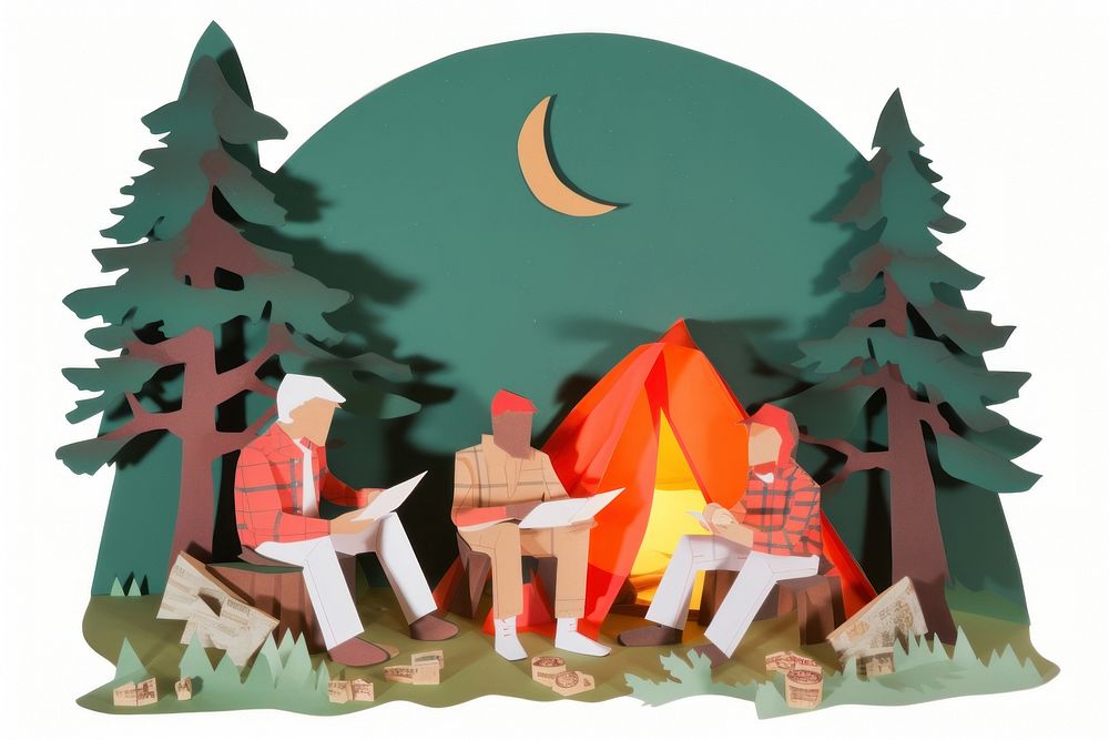 Camping Group camping outdoors night. AI generated Image by rawpixel.