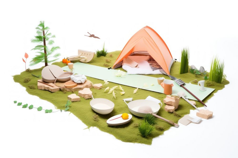 Camping outdoors nature tent. 