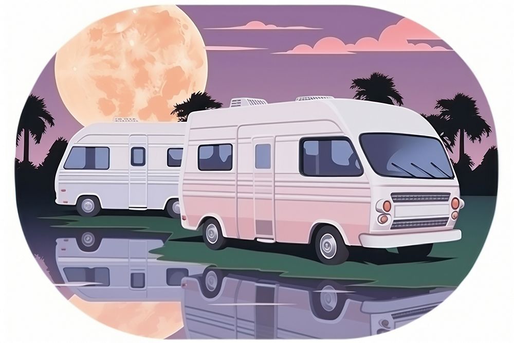 Camping vehicle van car. AI generated Image by rawpixel.