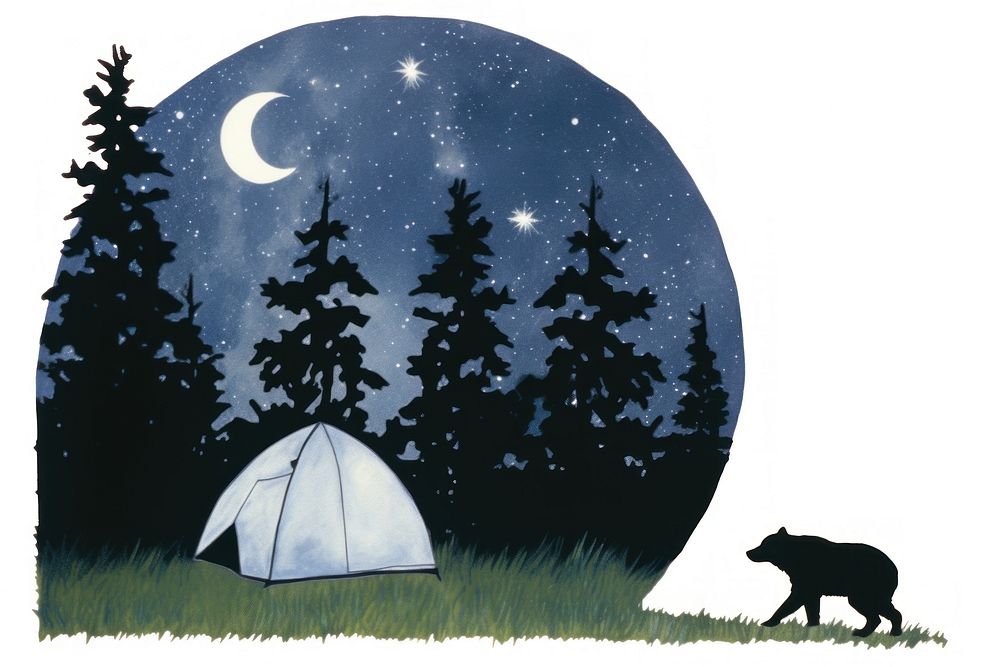 Camping camping night outdoors. AI generated Image by rawpixel.