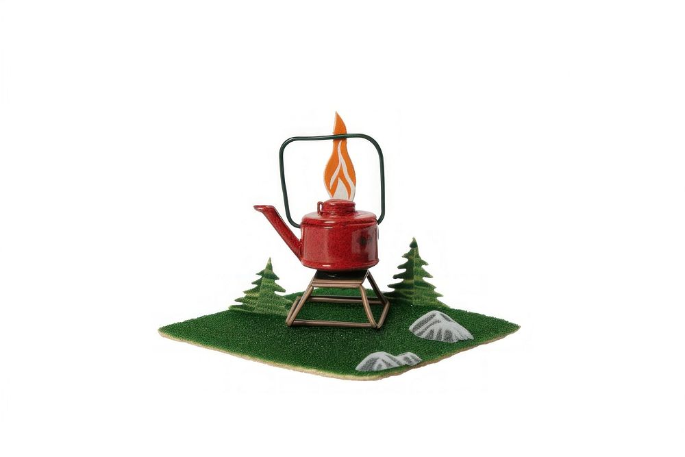 Stove camping white background miniature outdoors. AI generated Image by rawpixel.