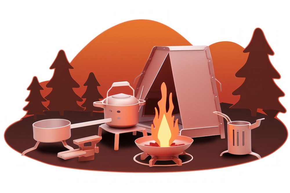 Stove camping fireplace campfire bonfire. AI generated Image by rawpixel.