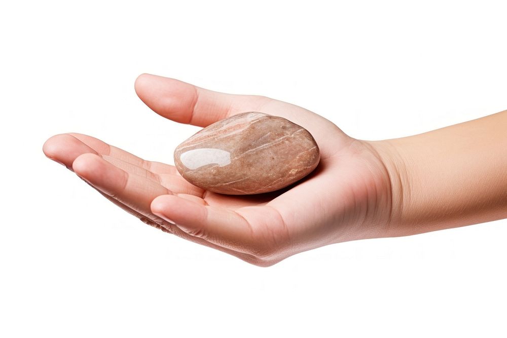 Spirituality healing stone hand holding finger. AI generated Image by rawpixel.