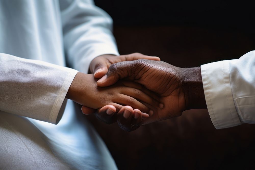 Holding hands adult handshake ceremony. AI generated Image by rawpixel.