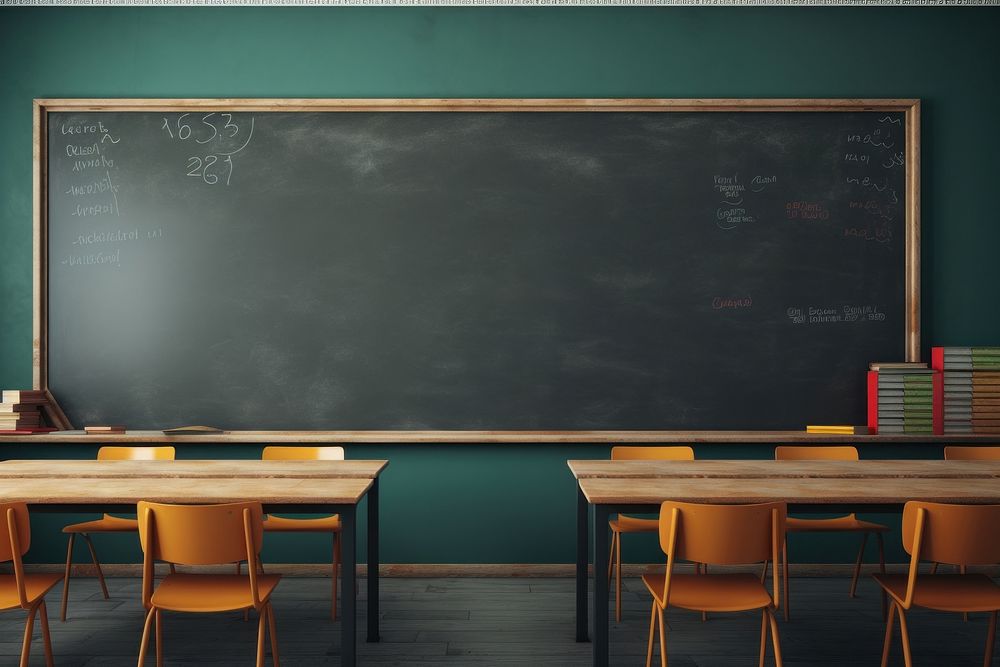 Black board school room architecture. AI generated Image by rawpixel.