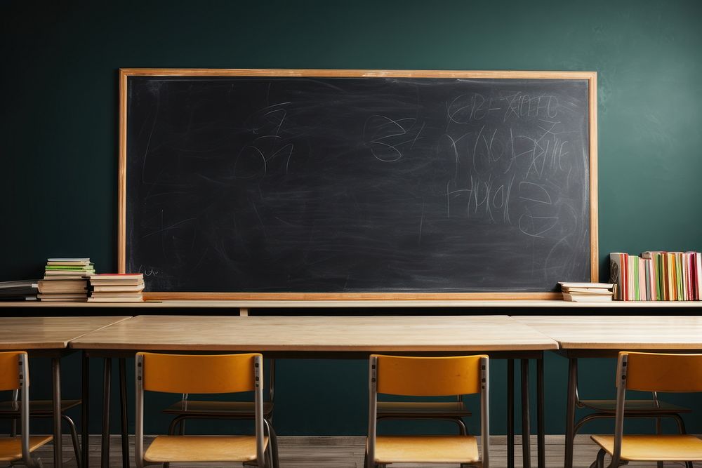 Black board blackboard furniture school. AI generated Image by rawpixel.