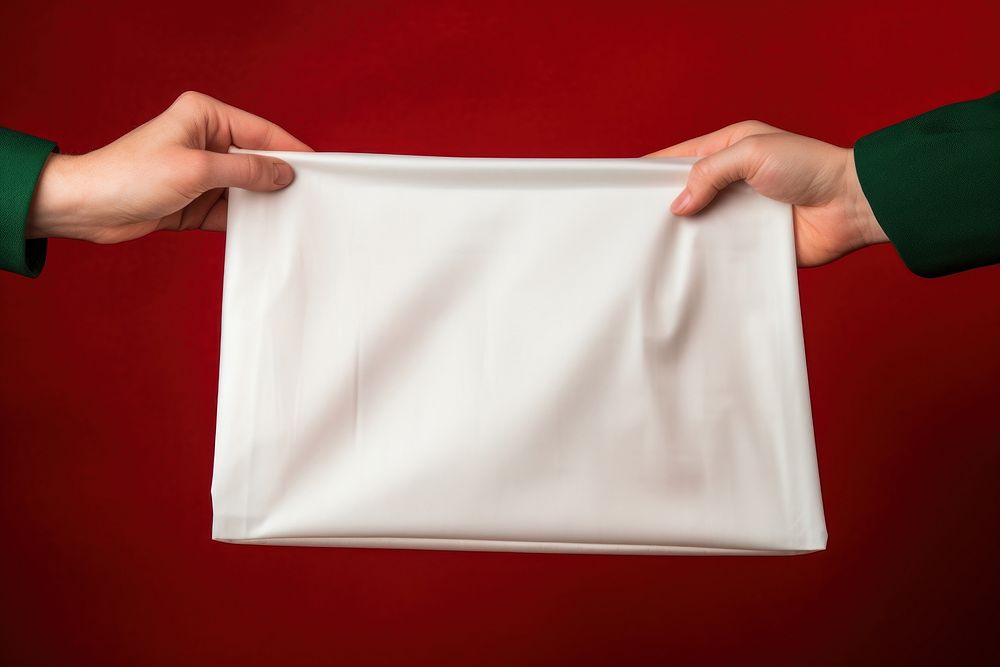 Blank white fabric bag holding hand red. AI generated Image by rawpixel.