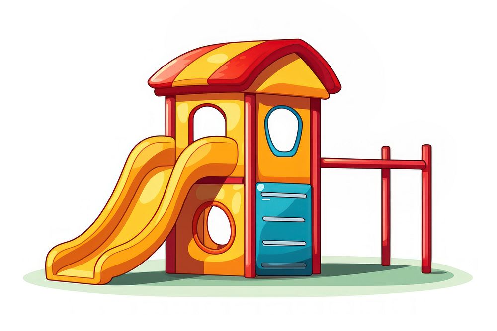 A Kids slider playground outdoors cartoon. AI generated Image by rawpixel.