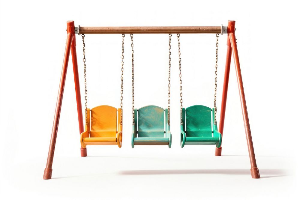 A Kids swings playground white background relaxation. AI generated Image by rawpixel.