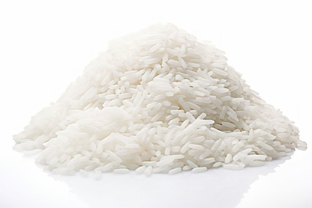 A Pile of White Rice rice white white background. AI generated Image by rawpixel.