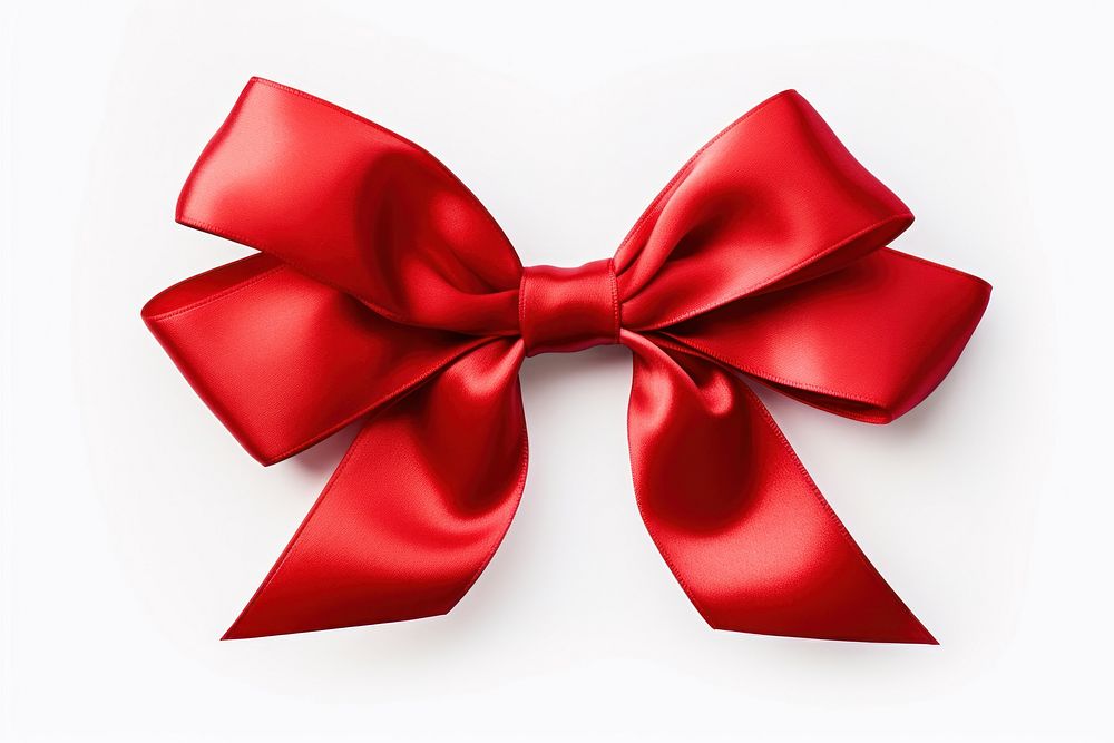 A red ribbon and bow gift white background celebration. AI generated Image by rawpixel.