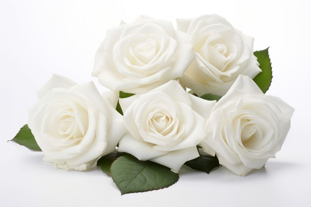 White roses flower petal plant. AI generated Image by rawpixel.