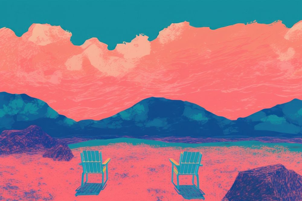 Summer theme chair art landscape. AI generated Image by rawpixel.