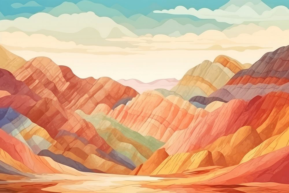 Zhangye Danxia National Geological Park landscape backgrounds mountain. AI generated Image by rawpixel.
