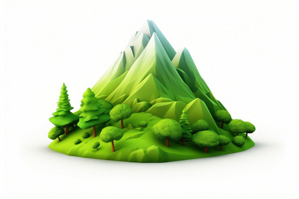 Greenery mountain plant art tranquility. AI generated Image by rawpixel.
