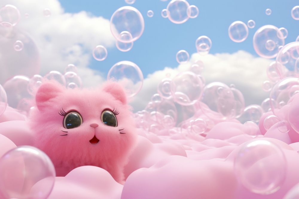 Bubbles cloud cute pink. AI | Premium Photo Illustration - rawpixel