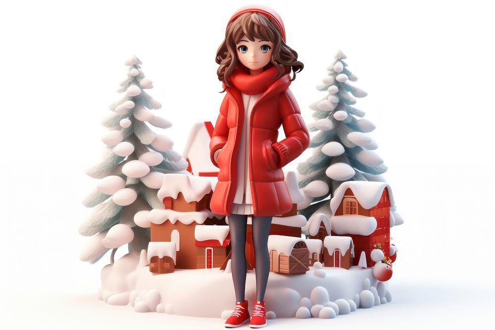 Christmas figurine white cute. AI generated Image by rawpixel.
