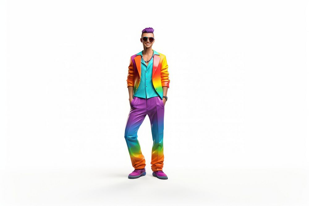 Lgbtq standing adult white background. AI generated Image by rawpixel.