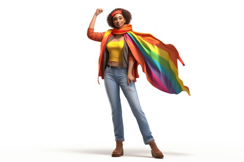 Lgbtq scarf adult male. AI generated Image by rawpixel.