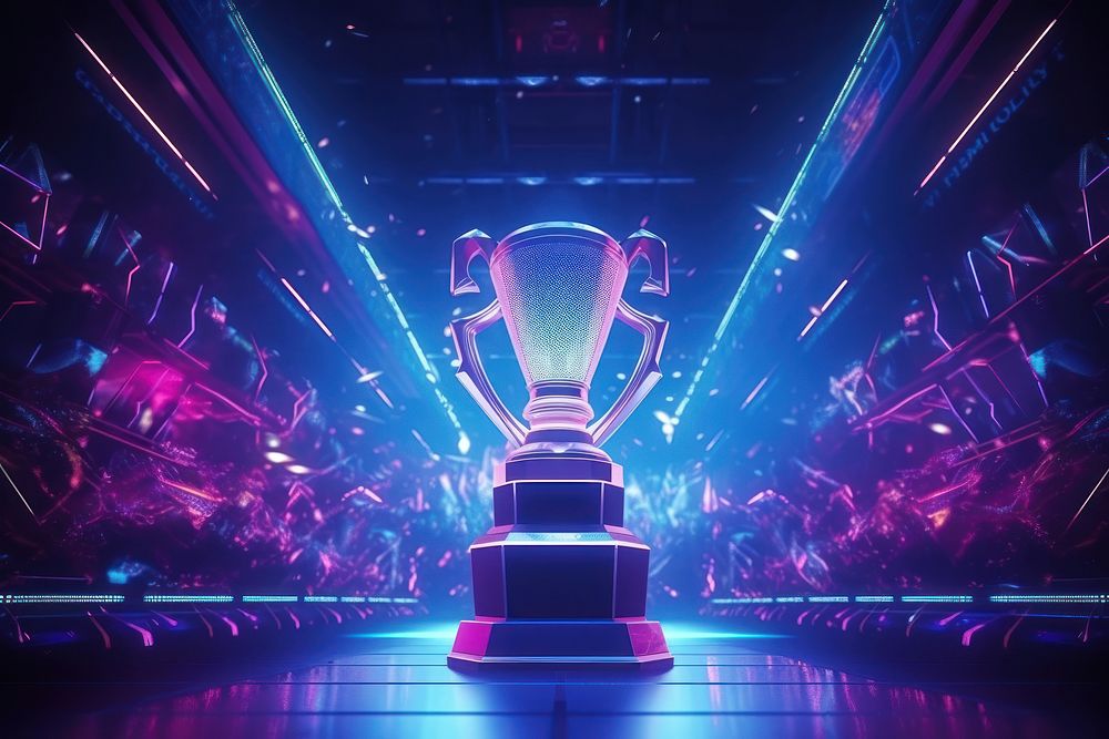Trophy esports light lighting. AI generated Image by rawpixel.