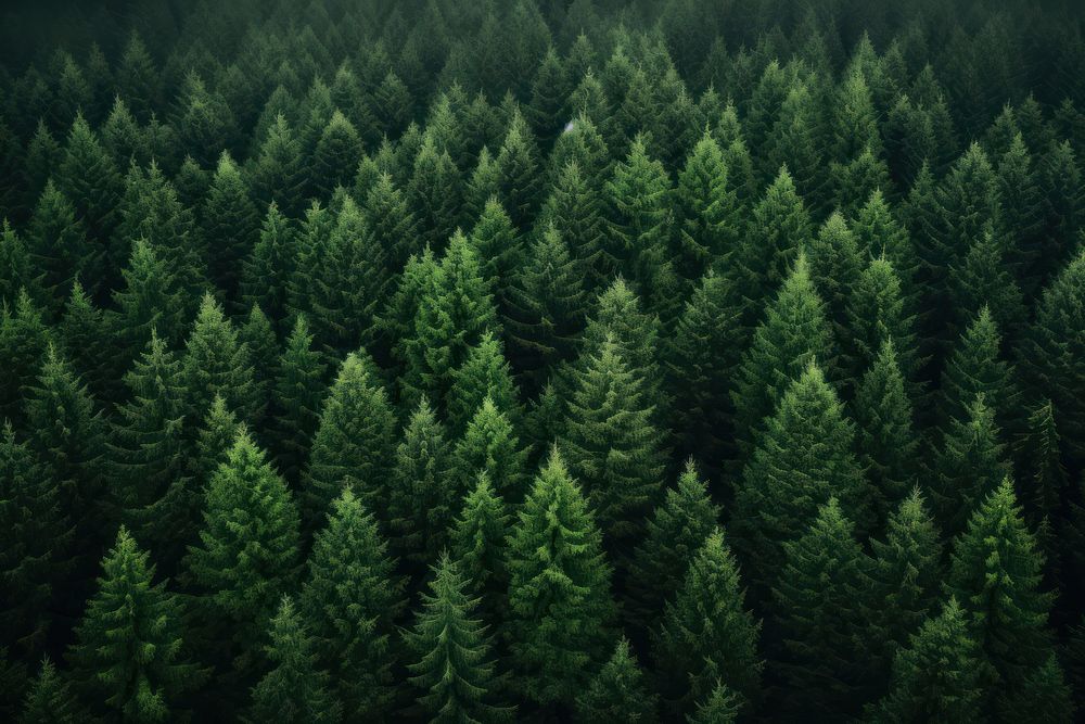 Greenery pine forest outdoors woodland nature. AI generated Image by rawpixel.