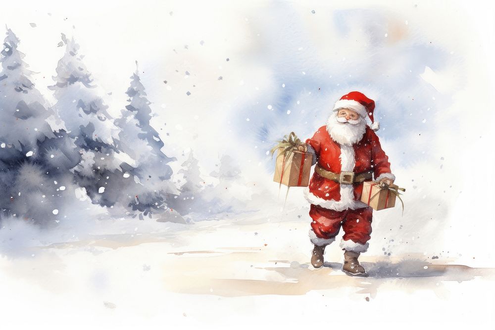 Santa christmas outdoors snow. AI generated Image by rawpixel.
