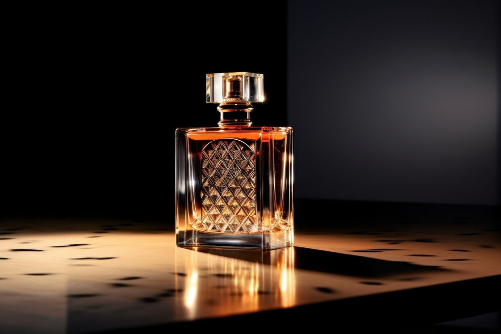 Bottle of perfume cosmetics table light. AI generated Image by rawpixel.